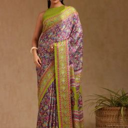 Soch Purple Pashmina Floral Saree With Stitched Blouse-picture-44