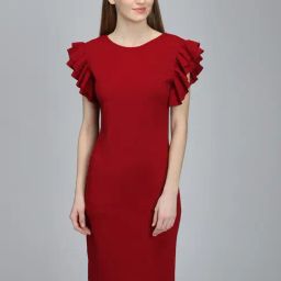 DODO & MOA Maroon Shift Dress-image-100