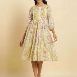 W Multicolor Printed A-Line Dress-picture-11