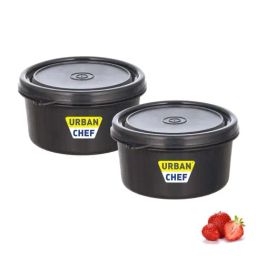 Urban Chef Black Plastic Grande Microwave Safe Lunch Box Containers - Set of 2-image-25