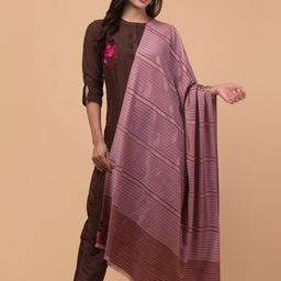 Tweedle Women Striped Woven Design Acrylic Shawl-image-60