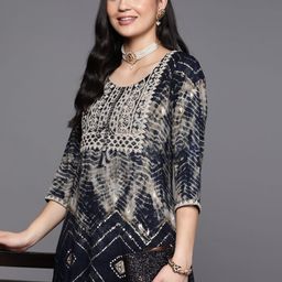 Libas Women Yoke Design Mirror Work Kurta-12