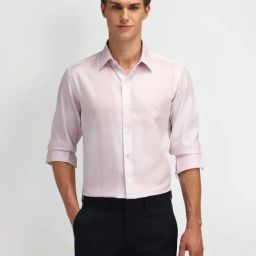 Arrow New York Pink Cotton Slim Fit Texture Shirt-image-85