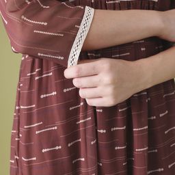 Anouk Ethnic Motifs Print Lace Insert Tiered A-Line Kurta image 5