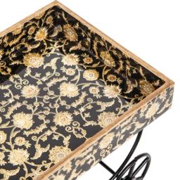 Home4U Black & Gold MDF Tray - Set of 1 image 4