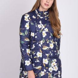 NIZA Women Navy Blue Printed Padded Jacket-image-104
