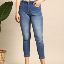 Mast & Harbour Women Mom-Fit Light Fade Stretchable Cropped Jeans-image-72