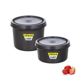 Urban Chef Black Plastic Grande Microwave Safe Lunch Box Containers - Set of 2-image-30