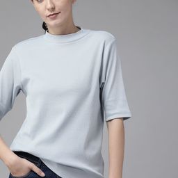 Roadster Women Blue Solid Top-image-70