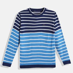 Allen Solly Junior Boys Blue Striped Pullover-image-53