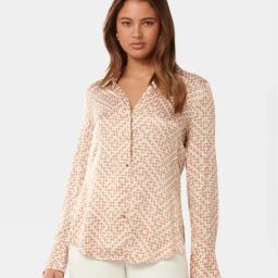 Forever New Beige & White Printed Shirt-image-43
