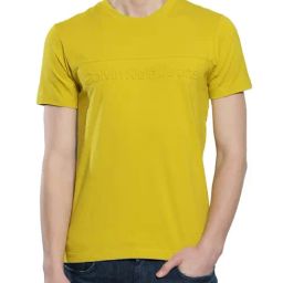 Calvin Klein Tonic Yellow Cotton Slim Fit T-Shirt-image-81