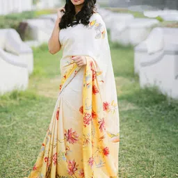 ASISA Floral Printed Satin Saree-image-60
