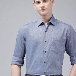 Arrow Manhattan Slim Fit Textured Self Design Pure Cotton Formal Shirt-image-37