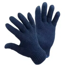 GWS Cotton 40 g Knitted Hand Gloves Blue (Pack of 1 Pair)-image-6