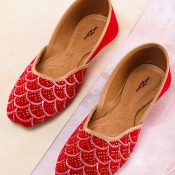 Shezone Red Ethnic Juttis-image-1