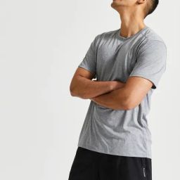 Domyos By Decathlon Steel Grey Slim Fit Sports T-Shirt-image-52