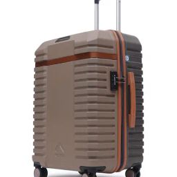 Uppercase Blaze Brown Textured Medium Hard Checked Luggage-image-52