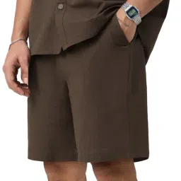 The Souled Store Brown Cotton Regular Fit Shorts-picture-8