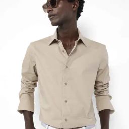 Rare Rabbit Beige Regular Fit Solid Shirt-image-62