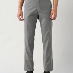 Arrow Grey Regular Fit Texture Trousers-image-82