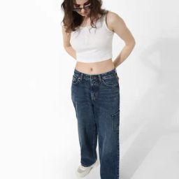Only Blue Cotton Straight Fit High Rise Jeans-image-65