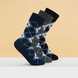 Byford by Pantaloons Multicoloured Checks Socks - Pack of 3-19
