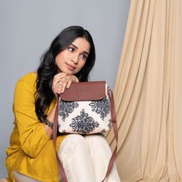 ZOUK Floral Printed Structured Sling Bag-16