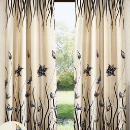 Home Sizzler Black & Blue 2 Pieces Ethnic Motifs Door Curtain-46