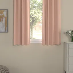 ROSARA HOME Peach-Coloured Set of 2 Window Curtains-picture-21