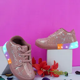 BAESD Kids Woven Design Round Toe LED Sneakers-image-74