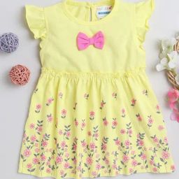Bumzee Kids Yellow Floral Print Frock-image-61