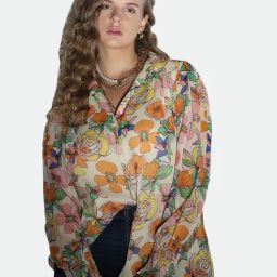 Vero Moda Curve Multicolor Floral Print Shirt-image-4