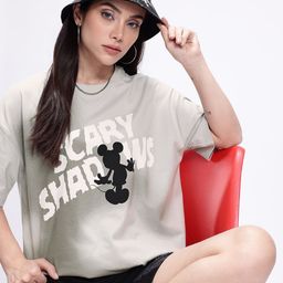 Kook N Keech Disney Mickey Mouse Printed Oversized Pure Cotton T-shirt-image-60