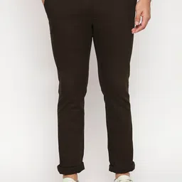Basics Men Olive Green Tapered Fit Solid Regular Trousers-image-81