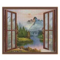 WNE Jaliwale 91x106 cm (3x3.5 Feet) Polyester Grey Pre-Stitched Window Mosquito Net-33