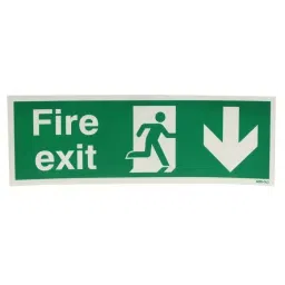 RS PRO 150x150 mm Vinyl English Fire Exit Sign 7631910-94
