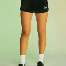 Forever 21 Black Self Pattern Shorts-picture-1