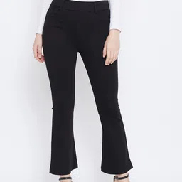 Clora Creation Women Black Solid Bootcut Treggings-image-84