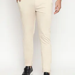 Basics Men Beige Tapered Fit Solid Regular Trousers-image-100