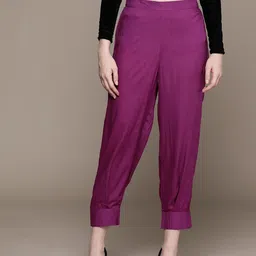aarke Ritu Kumar Women Relaxed Tapered Fit Trousers-image-40