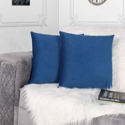 STITCHNEST Blue 2 Pieces Velvet Square Cushion Covers-image-45