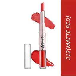 Seven Seas Lip Duo Long Wear 2 In 1 Matte Lipstick with Liquid Lipstick 7g - Matte Red 312-83