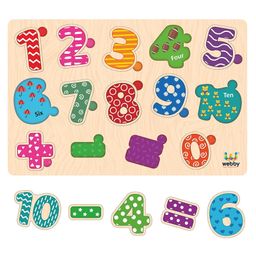 Webby Wooden Counting Numbers Montessori Educational Puzzles - Multicolor-21