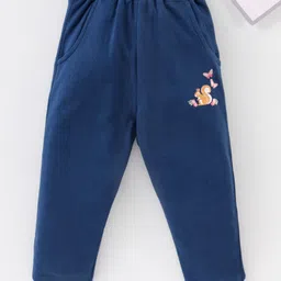 Babyhug Cotton Knit Full Length Solid Lounge Pant - Navy Blue-picture-12
