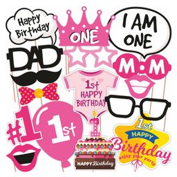 Wobbox 1st Happy Birthday Props, Happy Birthday Decoration Items Pink -Pack Of 16-image-41