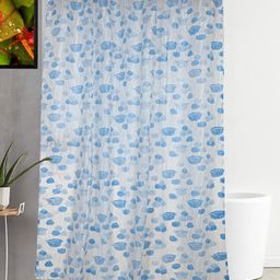 Kuber Industries PVC 7 Feet Shower Curtain with 8 Hooks Blue-CTKTC3921-1