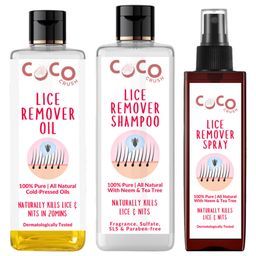 Coco Crush Natural Anti-Lice Treatment: Oil, 50 ml; Shampoo, 200 ml; & Hair Spray, 50 ml; Kills Lice, Eggs & Nits (300 ml)-image-98