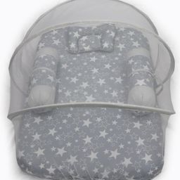Kradyl Kroft 5 Pc Baby Bedding Set with Mosquito Net for Infants - Grey Staar-image-99