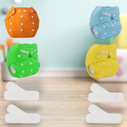 Sparkle Joy Washable & Reusable Cloth Diapers Combo Pack of 4 Freesize With 4 organic cotton White inserts (Multicolour)-7